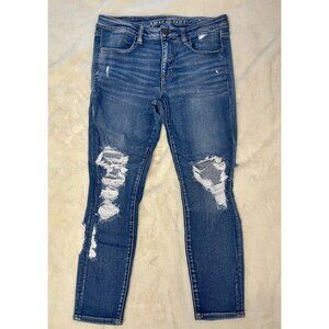American Eagle Size 12 Short Next Level Stretch Distressed Jegging Jeans